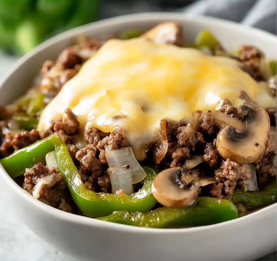 Philly Cheesesteak Bowls – Easy Low-Carb Dinner Idea Recipe - Recipe Image