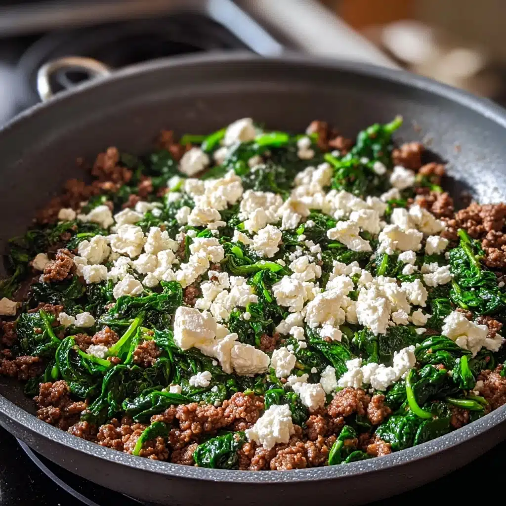 Ground Beef and Spinach Skillet with Feta Recipe - Recipe Image