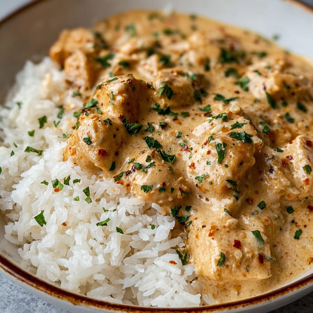 Creamy Smothered Chicken And Rice Recipe - Recipe Image