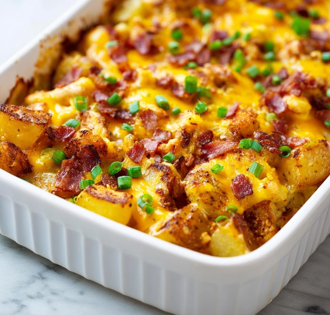 Loaded Chicken Potato Casserole Recipe - Recipe Image