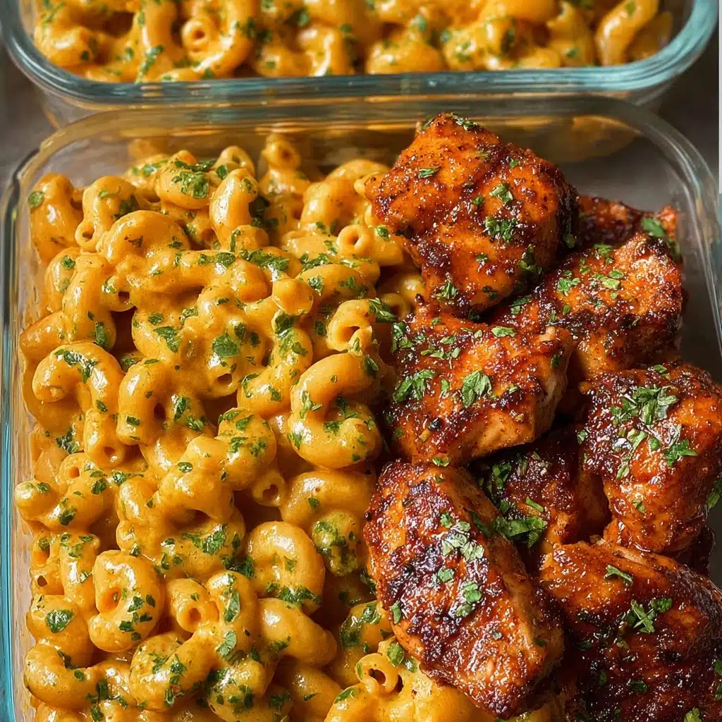 High-Protein Honey Garlic Butter Chicken with Mac & Cheese Recipe - Recipe Image