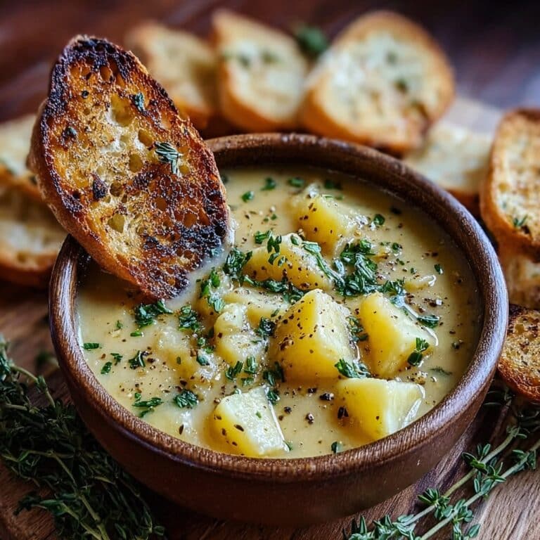 Hearty Cheddar Garlic Herb Potato Soup Recipe