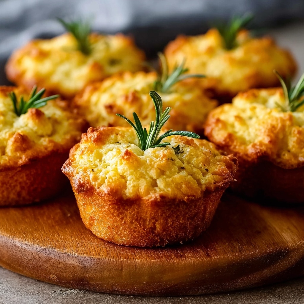 Golden Crust Garlic Rosemary Focaccia Muffins Recipe - Recipe Image
