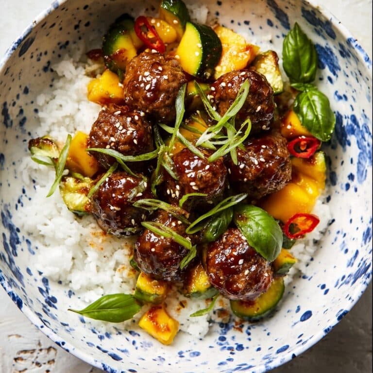 Sweet And Spicy Sesame Chicken Meatball Bowls Recipe