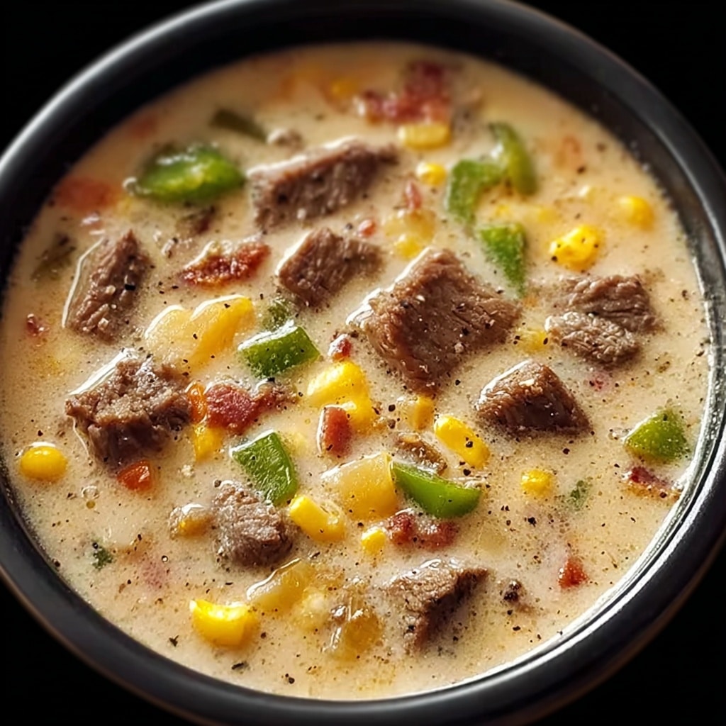 Philly Cheese Steak Soup Recipe - Recipe Image