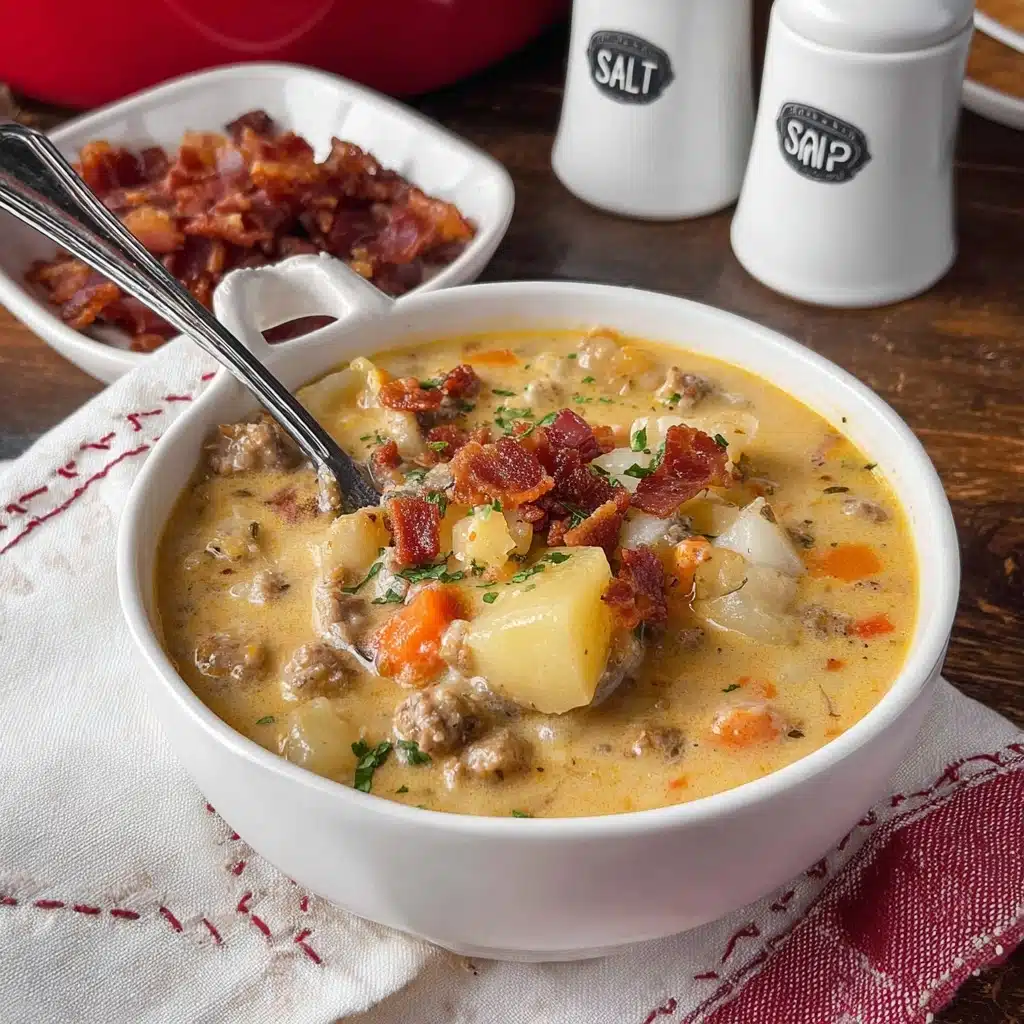 Slow Cooker Cheeseburger Soup Recipe - Recipe Image