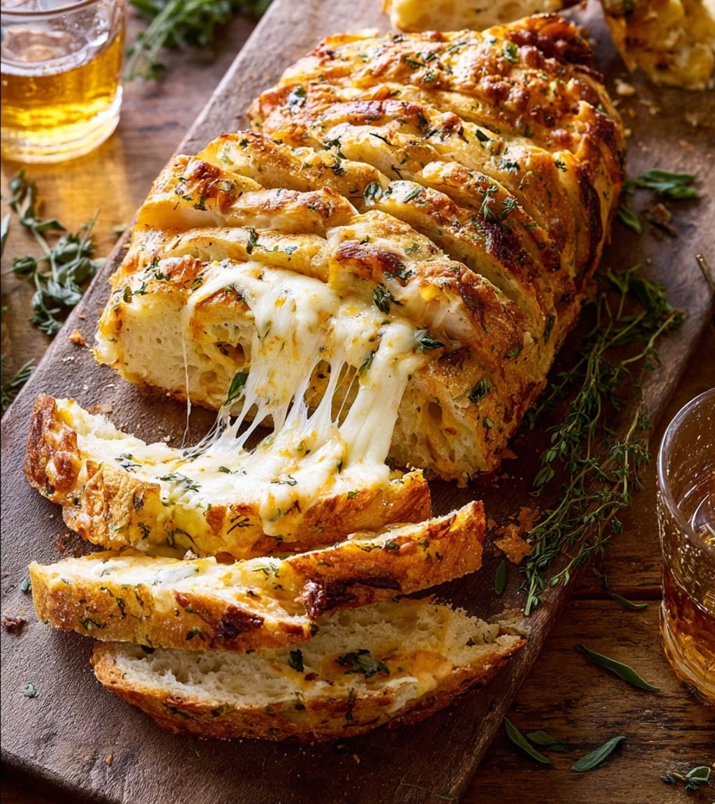 Soft Garlic Herb Cheddar Cheese Bread Recipe - Recipe Image