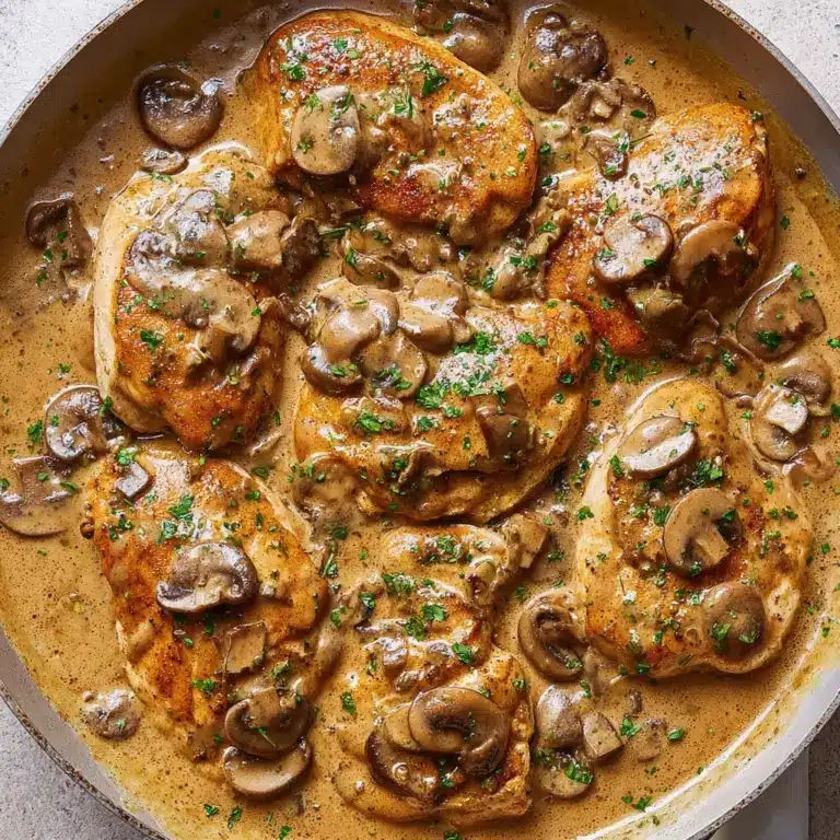 Creamy Garlic Mushroom Chicken Thighs Recipe