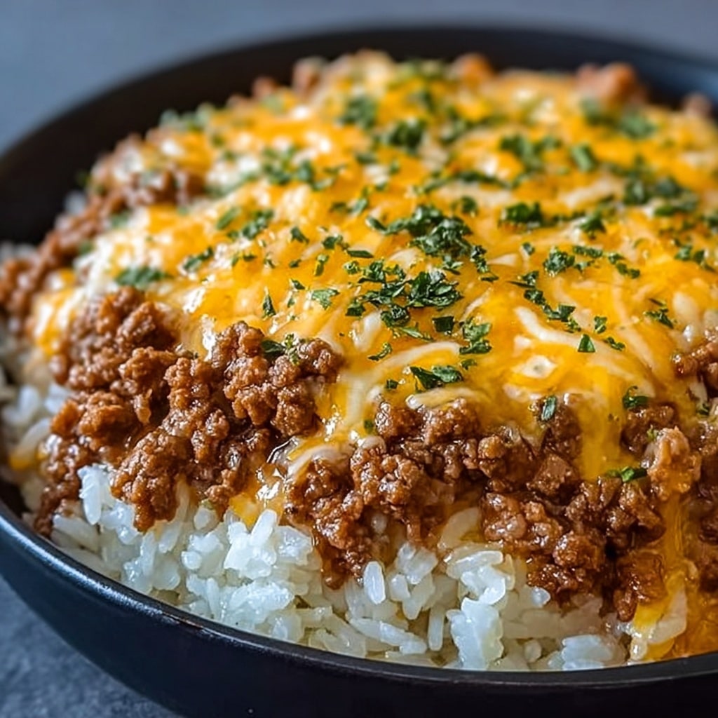 Rice Skillet with Cheddar Parmesan Sauce Recipe - Recipe Image