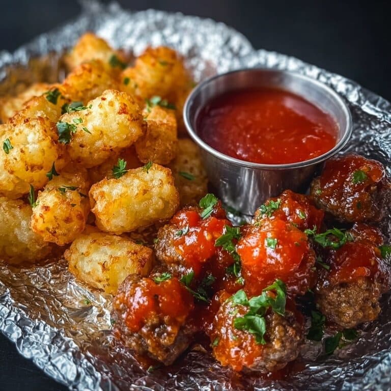 Tater Tot & Meatball Foil Packets Recipe