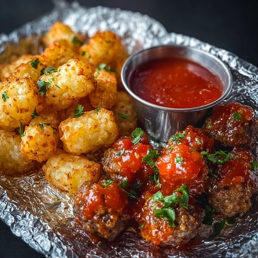 Tater Tot & Meatball Foil Packets Recipe - Recipe Image