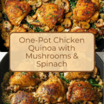 One-Pot Chicken, Quinoa, Mushrooms & Spinach Recipe