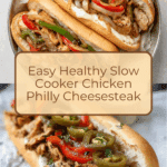 Healthy Crockpot Chicken Philly Cheesesteak Recipe