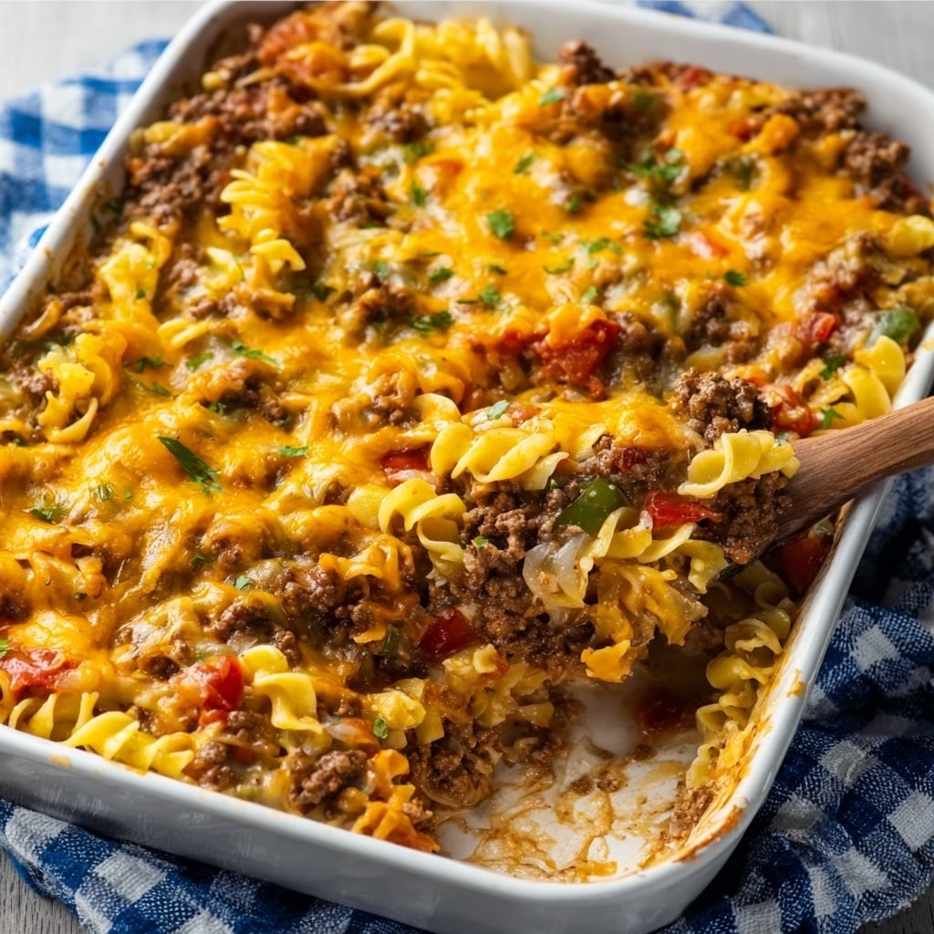 Amish Hamburger with Fall Veggies Bake Recipe - Recipe Image