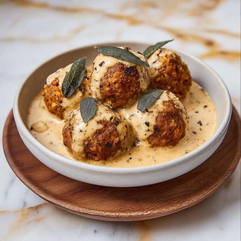 Pumpkin Chicken Meatballs in Sage Cream Sauce Recipe