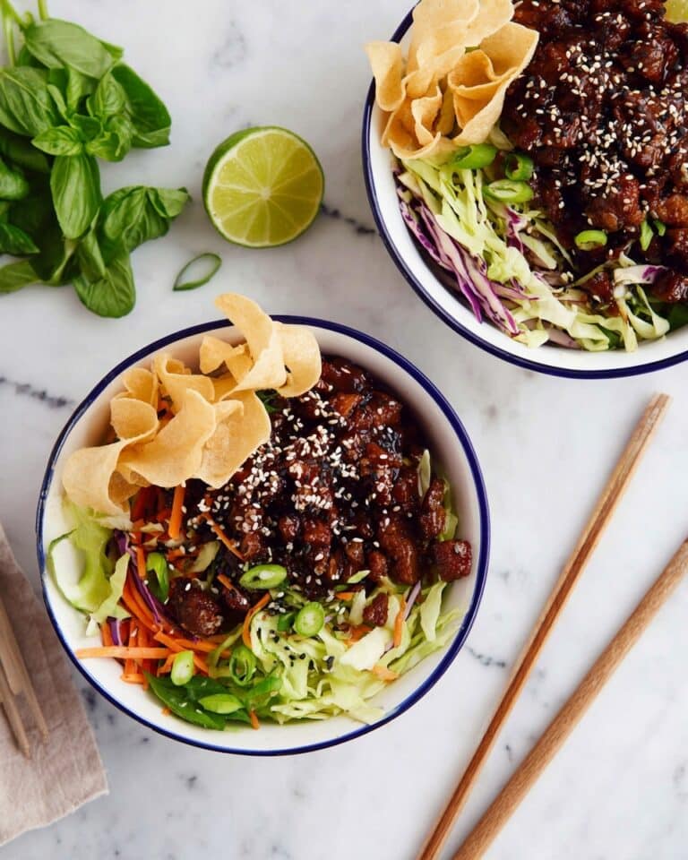 Teriyaki Chicken Wonton Taco Bowls Recipe
