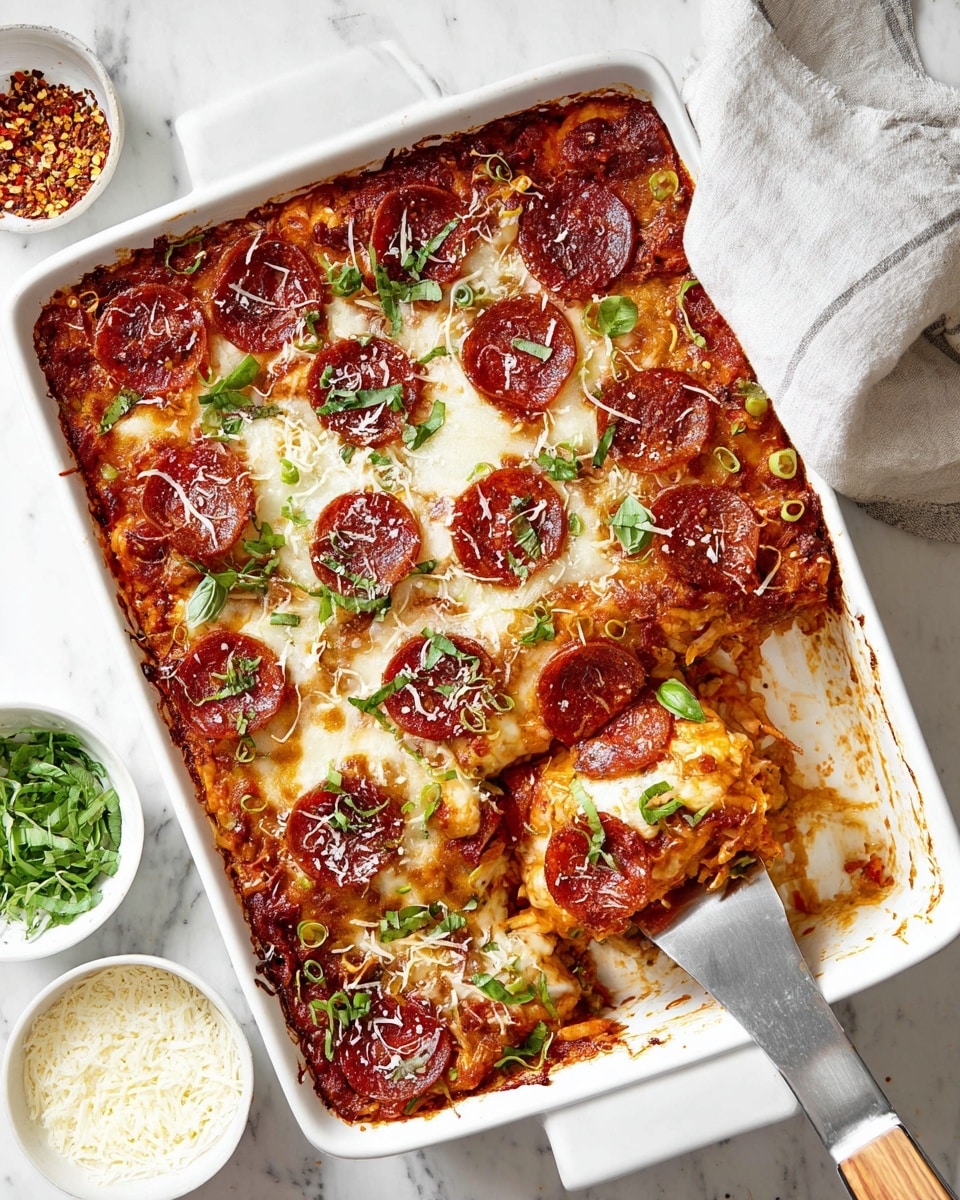 The dish is a thick slice of pizza served on a white plate with a white marbled surface background. It has multiple layers starting with a golden-brown crust at the bottom, followed by a bright red tomato sauce. On top of the sauce is a layer of white melted cheese that covers the pizza evenly. Scattered across the cheese are round, shiny, reddish-brown pepperoni slices, browned ground meat, light brown grilled mushroom pieces, and small chunks of green, yellow, and red bell peppers. The toppings are spread out evenly, creating a colorful and textured look. photo taken with an iphone --ar 4:5 --v 7