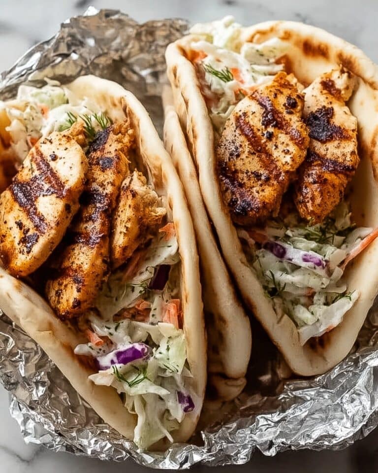 Chicken Pitas with Herby Ranch Slaw Recipe