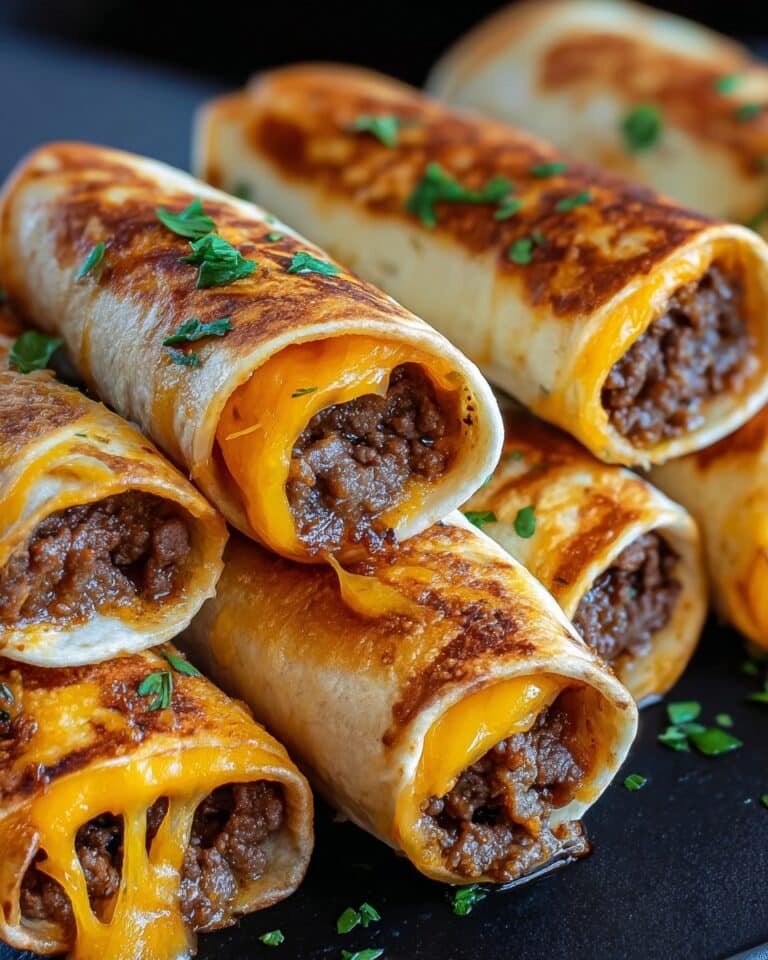 Easy Garlic Butter Beef Cheeseburger Rollups Recipe