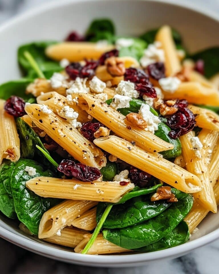 Feta & Cranberry Penne Salad with Orange Vinaigrette Recipe