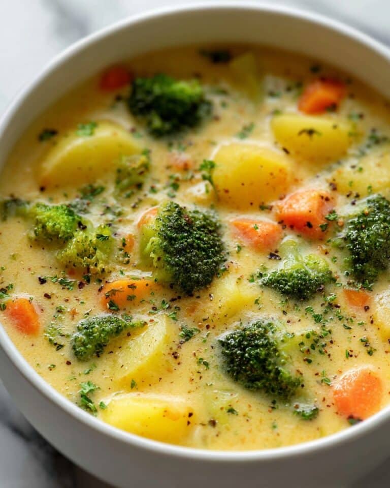 Crockpot Potato Broccoli Cheddar Soup Recipe