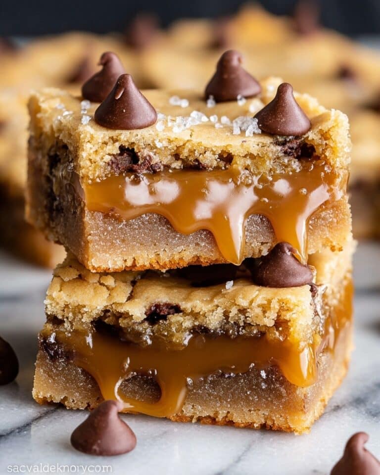 Salted Caramel Chocolate Chip Cookie Bars Recipe