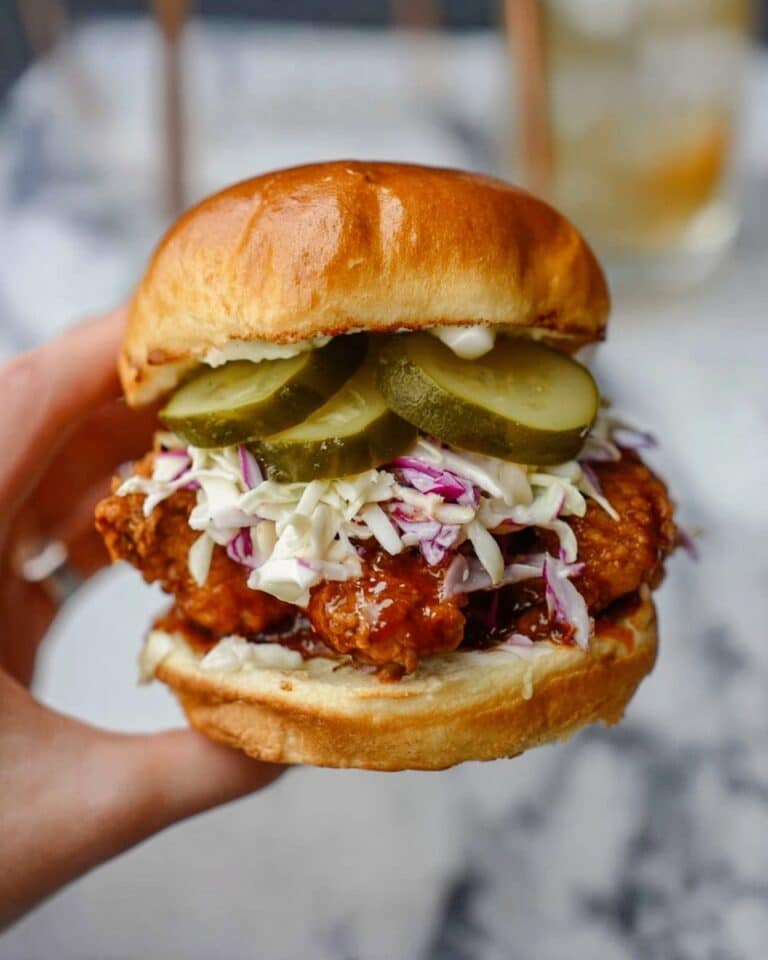 Nashville Hot Honey Chicken Sandwich with Creamy Slaw Recipe