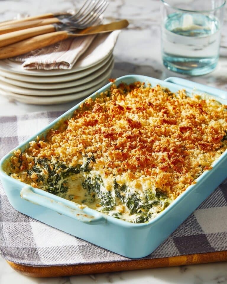 Creamy Spinach Casserole with Parmesan and Mozzarella Recipe