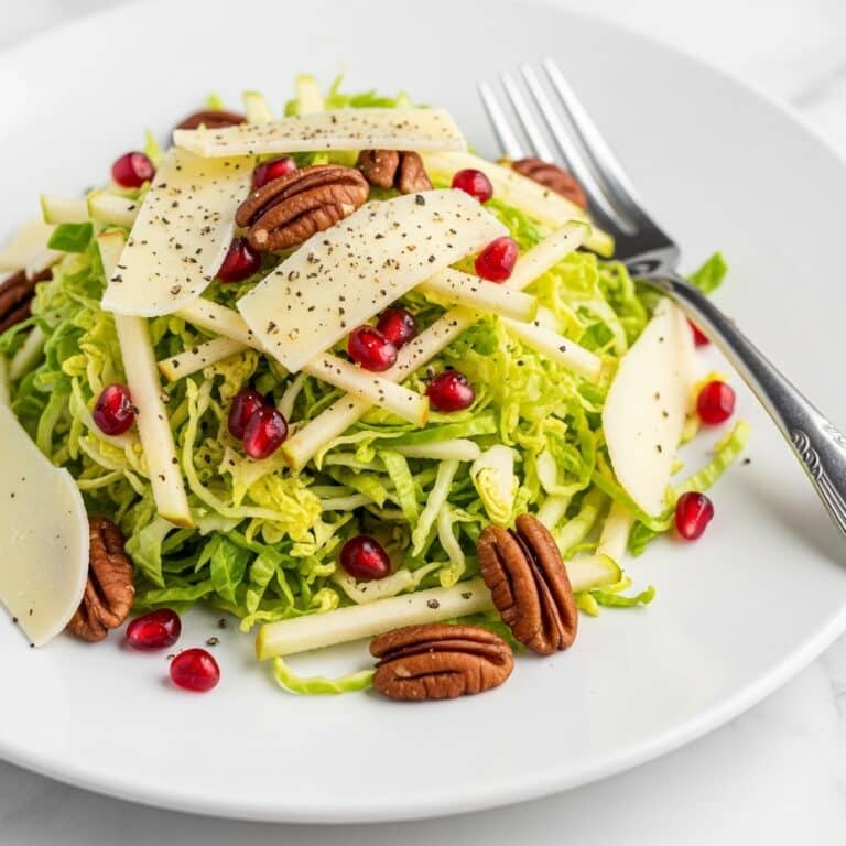 Shaved Brussels Sprout Salad with Pomegranate, Apples, and Lemon Vinaigrette Recipe