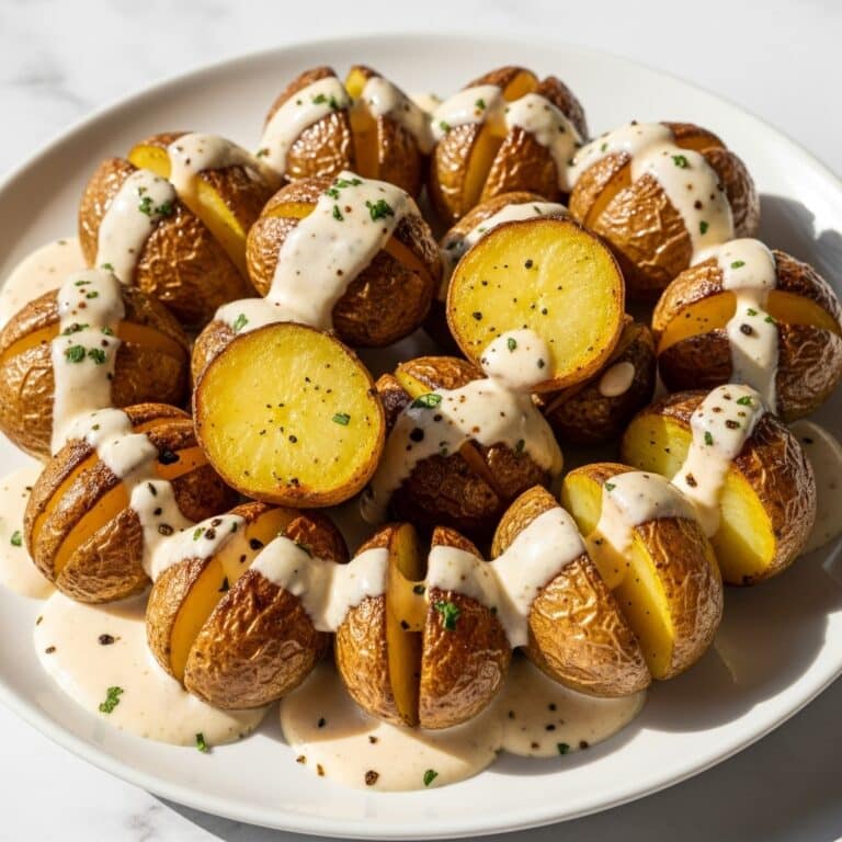 Creamy Garlic Sauce Baby Potatoes Recipe