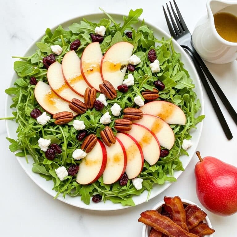 Arugula Pear Salad with Dried Cherries, Blue Cheese, and Crispy Prosciutto Recipe