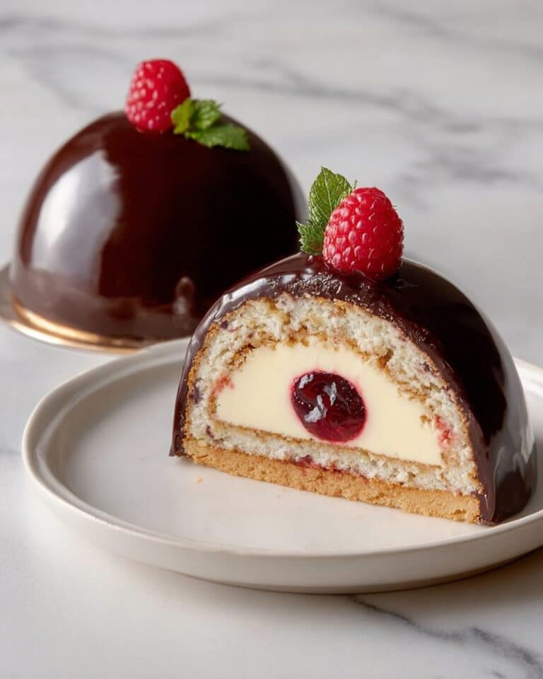 Chocolate Raspberry Cheesecake Domes Recipe
