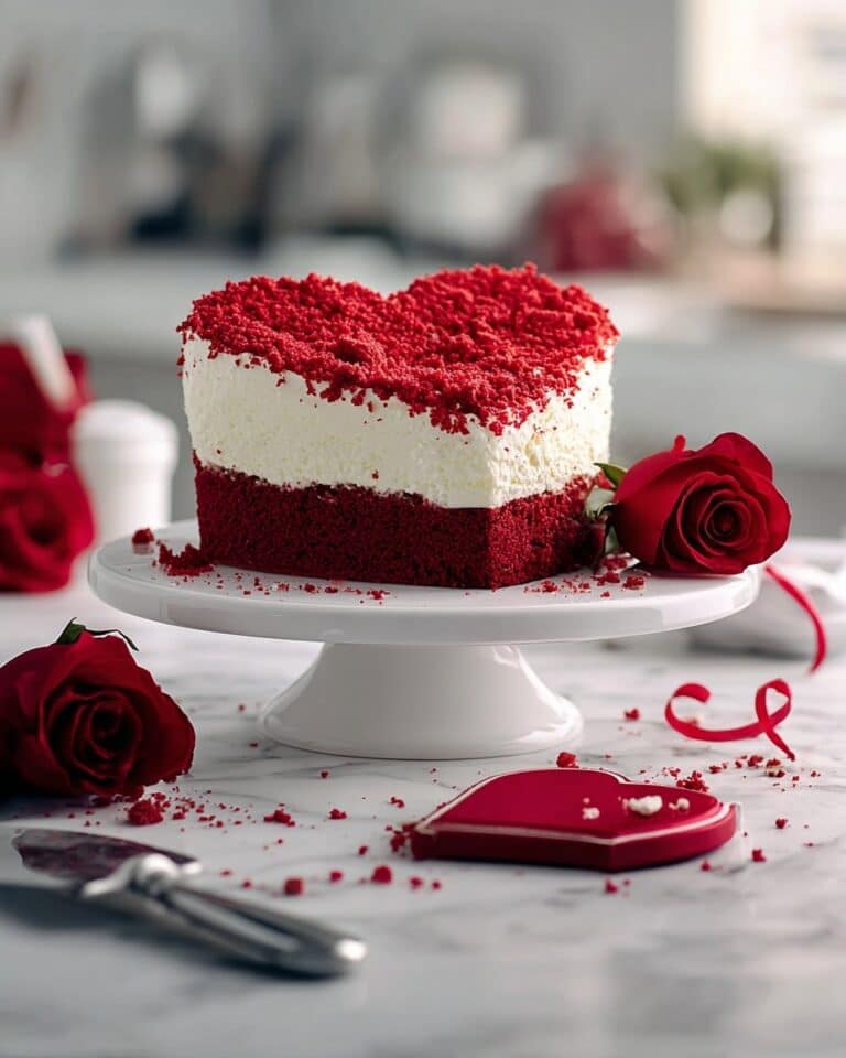 Heart Shape Red Velvet Cake with Cream Cheese Frosting Recipe